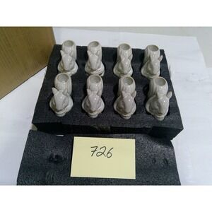 Room Essentials Squirrel Candle Holder Set of 8 Gray Ceramic Taper New Excellent